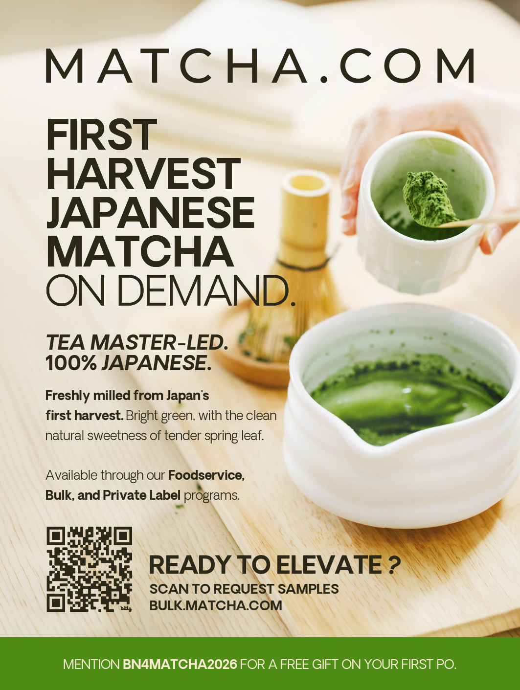 FIRST HARVEST JAPANESE MATCHA, ON DEMAND.