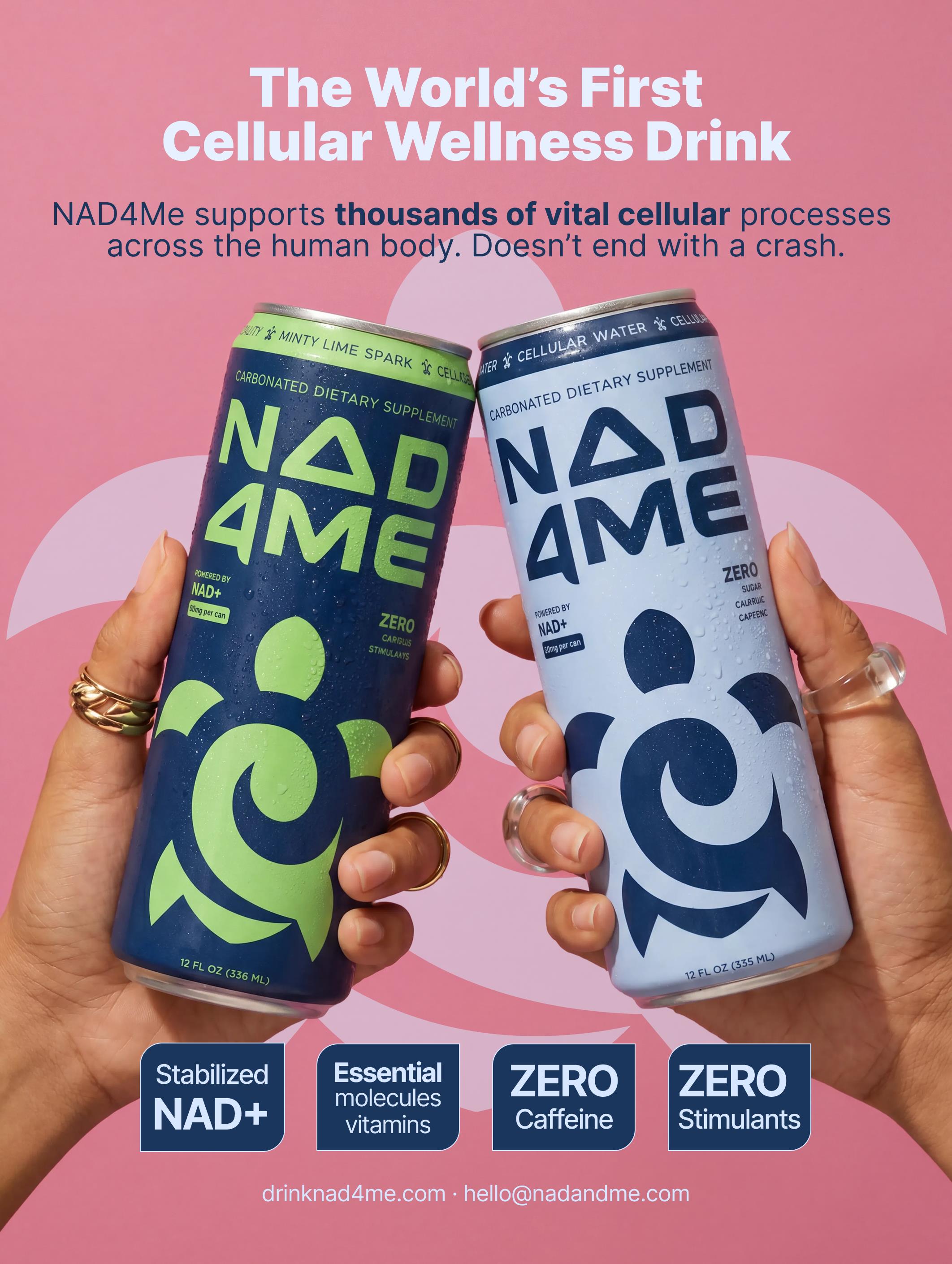 Zero-caffeine Cellular Wellness Drink Powered by NAD+