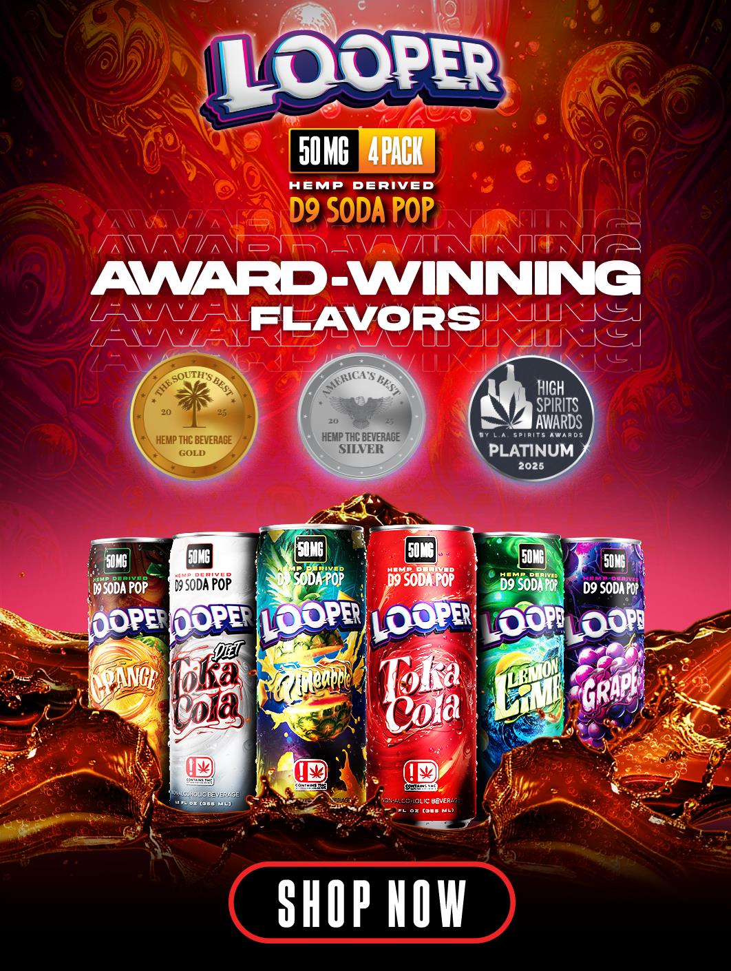 NEW FLAVORS! Looper D9 Soda